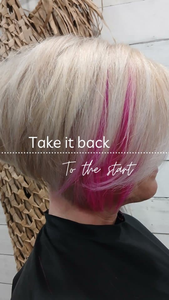 Platinum crop with a hidden pink pop