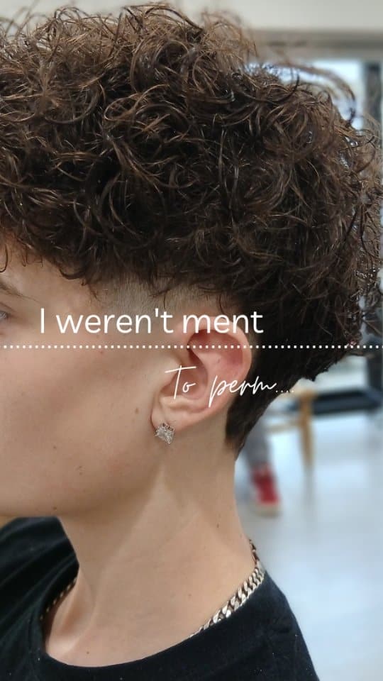 Curly cropped cut with height on top